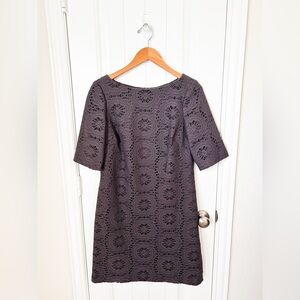 Adrianna Papell Lace Crochet Dress Gray/Purple Size 10